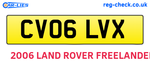 CV06LVX are the vehicle registration plates.