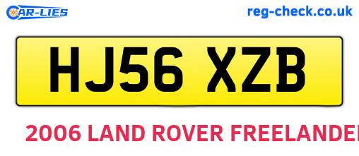 HJ56XZB are the vehicle registration plates.