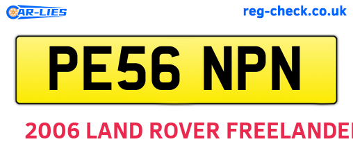 PE56NPN are the vehicle registration plates.