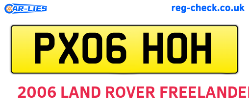PX06HOH are the vehicle registration plates.