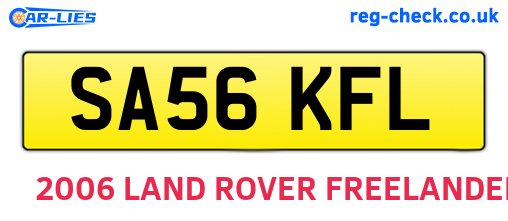 SA56KFL are the vehicle registration plates.