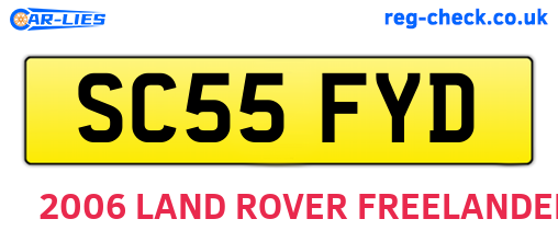 SC55FYD are the vehicle registration plates.