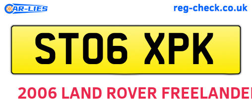 ST06XPK are the vehicle registration plates.