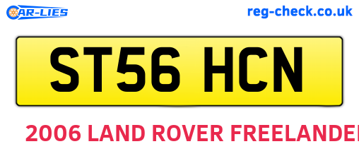 ST56HCN are the vehicle registration plates.