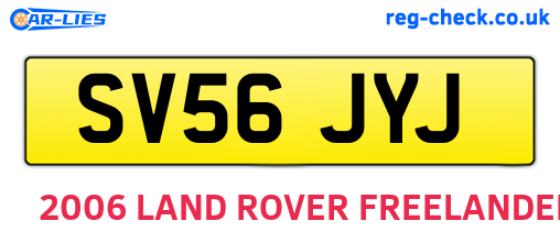 SV56JYJ are the vehicle registration plates.