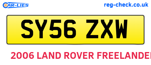 SY56ZXW are the vehicle registration plates.
