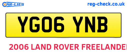 YG06YNB are the vehicle registration plates.