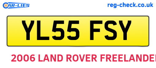 YL55FSY are the vehicle registration plates.