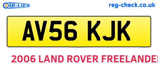 AV56KJK are the vehicle registration plates.