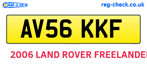 AV56KKF are the vehicle registration plates.