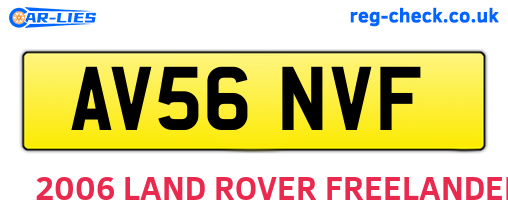 AV56NVF are the vehicle registration plates.