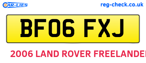 BF06FXJ are the vehicle registration plates.