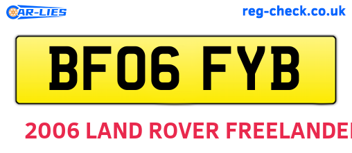 BF06FYB are the vehicle registration plates.
