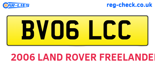 BV06LCC are the vehicle registration plates.