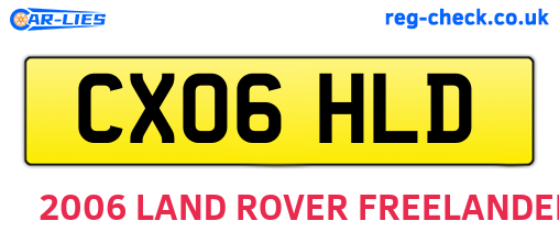 CX06HLD are the vehicle registration plates.