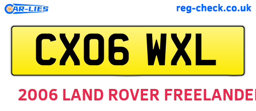 CX06WXL are the vehicle registration plates.