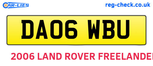 DA06WBU are the vehicle registration plates.