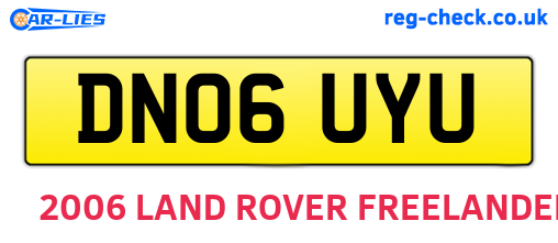 DN06UYU are the vehicle registration plates.