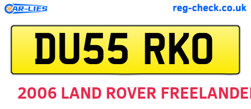 DU55RKO are the vehicle registration plates.