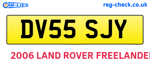 DV55SJY are the vehicle registration plates.