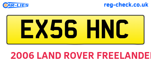 EX56HNC are the vehicle registration plates.