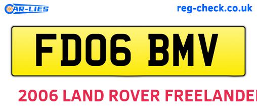 FD06BMV are the vehicle registration plates.