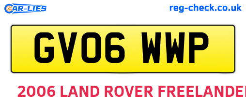 GV06WWP are the vehicle registration plates.