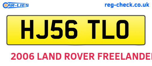 HJ56TLO are the vehicle registration plates.