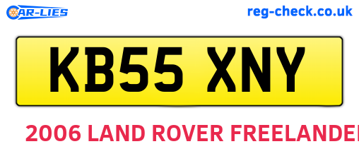 KB55XNY are the vehicle registration plates.