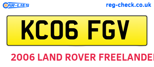 KC06FGV are the vehicle registration plates.