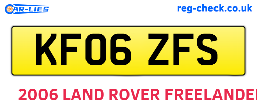 KF06ZFS are the vehicle registration plates.