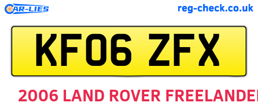 KF06ZFX are the vehicle registration plates.
