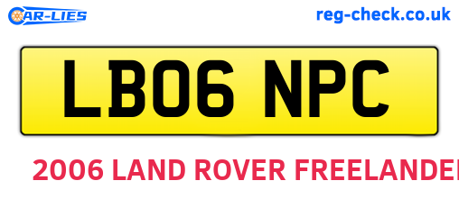LB06NPC are the vehicle registration plates.