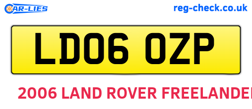 LD06OZP are the vehicle registration plates.
