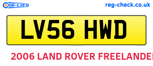 LV56HWD are the vehicle registration plates.