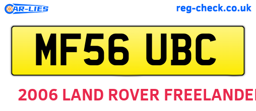 MF56UBC are the vehicle registration plates.