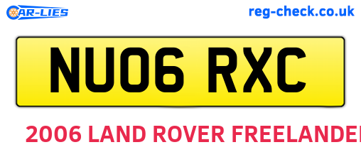 NU06RXC are the vehicle registration plates.