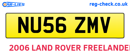 NU56ZMV are the vehicle registration plates.