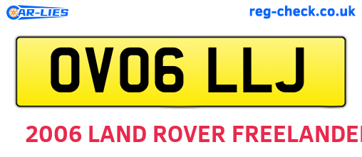 OV06LLJ are the vehicle registration plates.