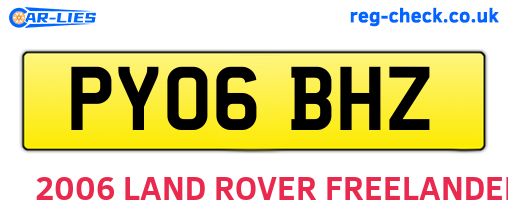 PY06BHZ are the vehicle registration plates.