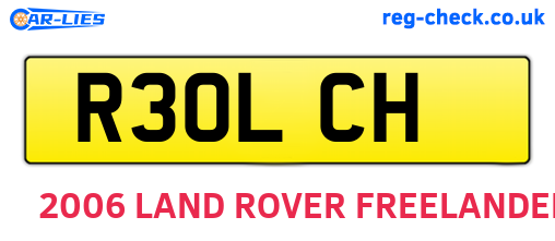 R30LCH are the vehicle registration plates.