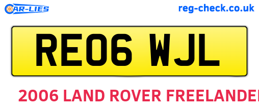 RE06WJL are the vehicle registration plates.