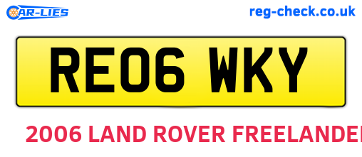 RE06WKY are the vehicle registration plates.