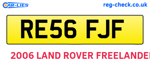 RE56FJF are the vehicle registration plates.