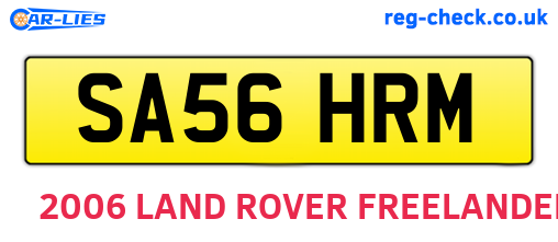 SA56HRM are the vehicle registration plates.