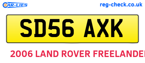 SD56AXK are the vehicle registration plates.