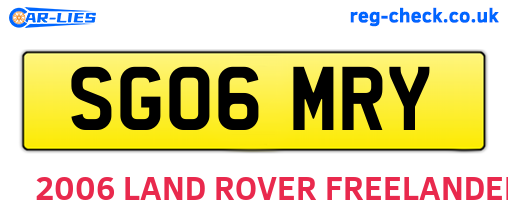 SG06MRY are the vehicle registration plates.