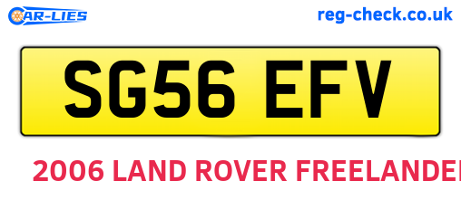 SG56EFV are the vehicle registration plates.