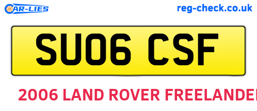 SU06CSF are the vehicle registration plates.