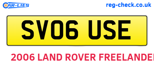 SV06USE are the vehicle registration plates.